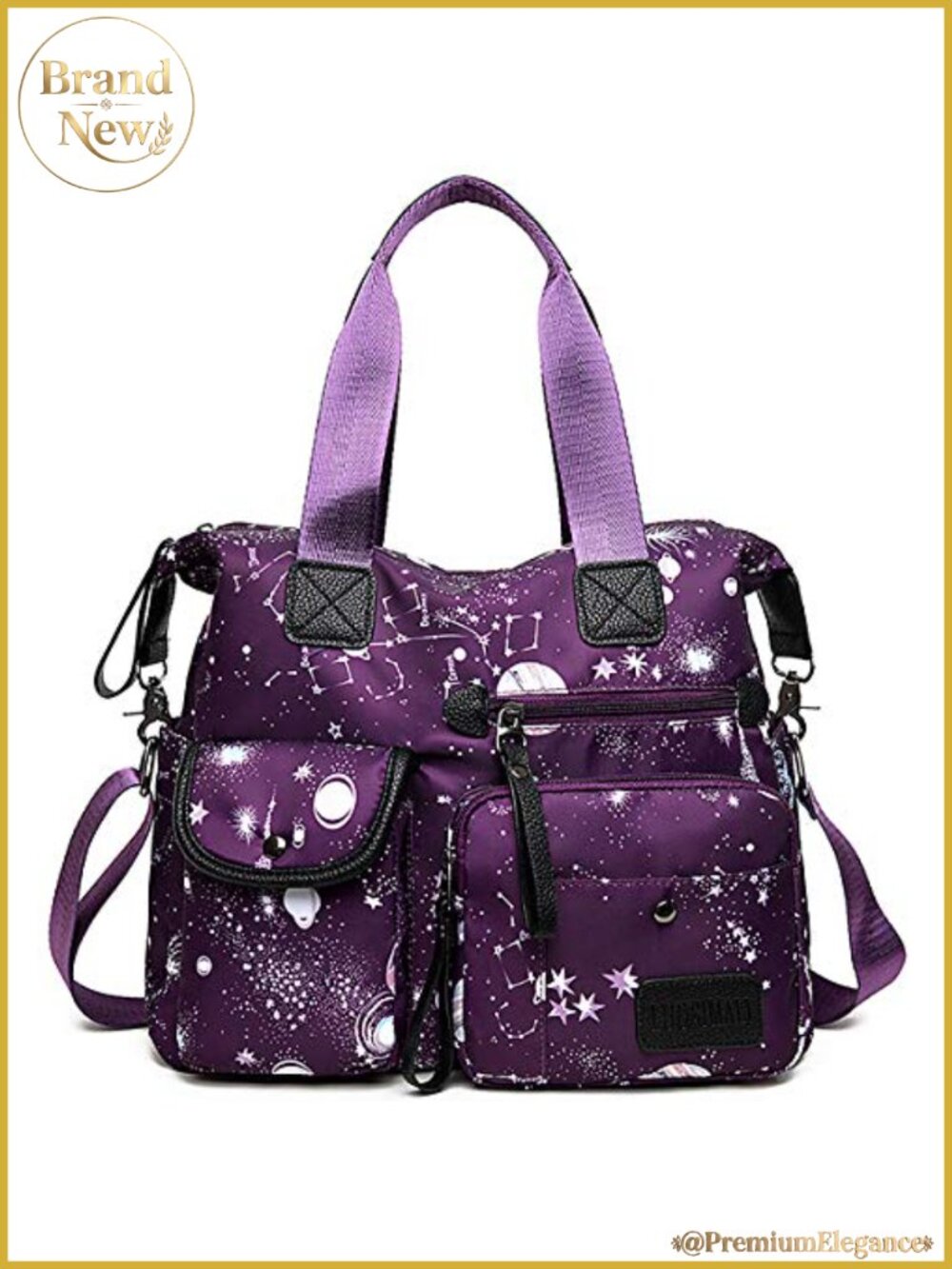 Large Nylon Tote Bag with Multi Pockets Work Nurse Shoulder Handbag Satchel